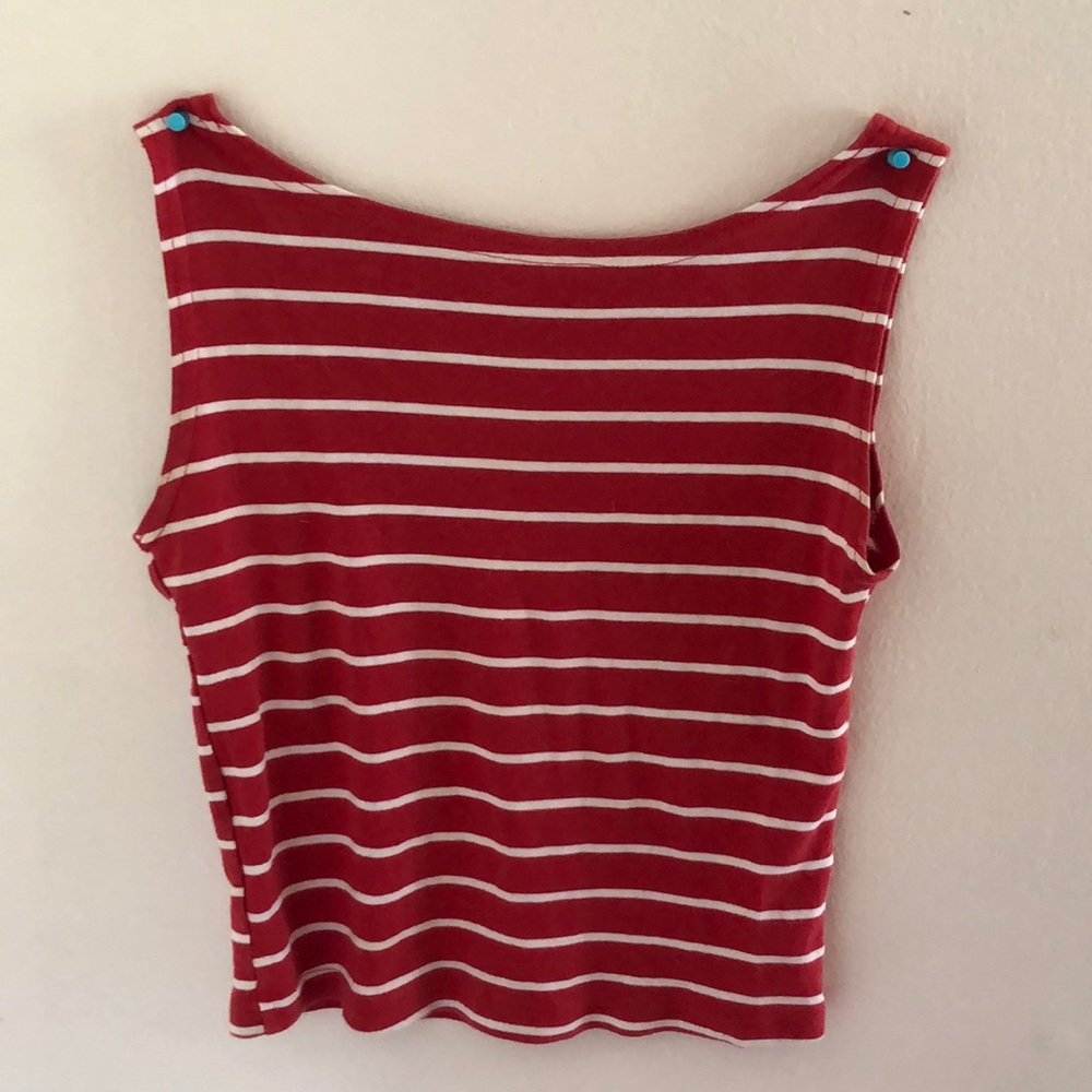 White Striped Tank Top